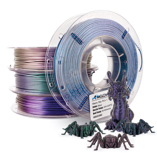Amolen - Galaxy Sparkle & Shiny PLA Filament Variety Pack 1.75mm (4x 200g Spools)