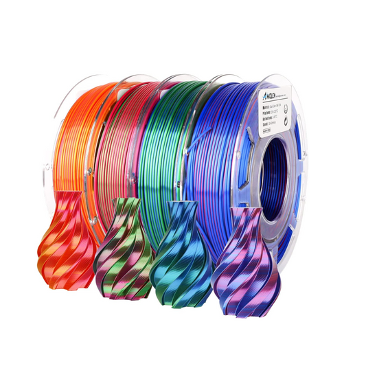Amolen - Dual Color Silk PLA Filament Variety Pack 1.75mm (4x 200g Spools)