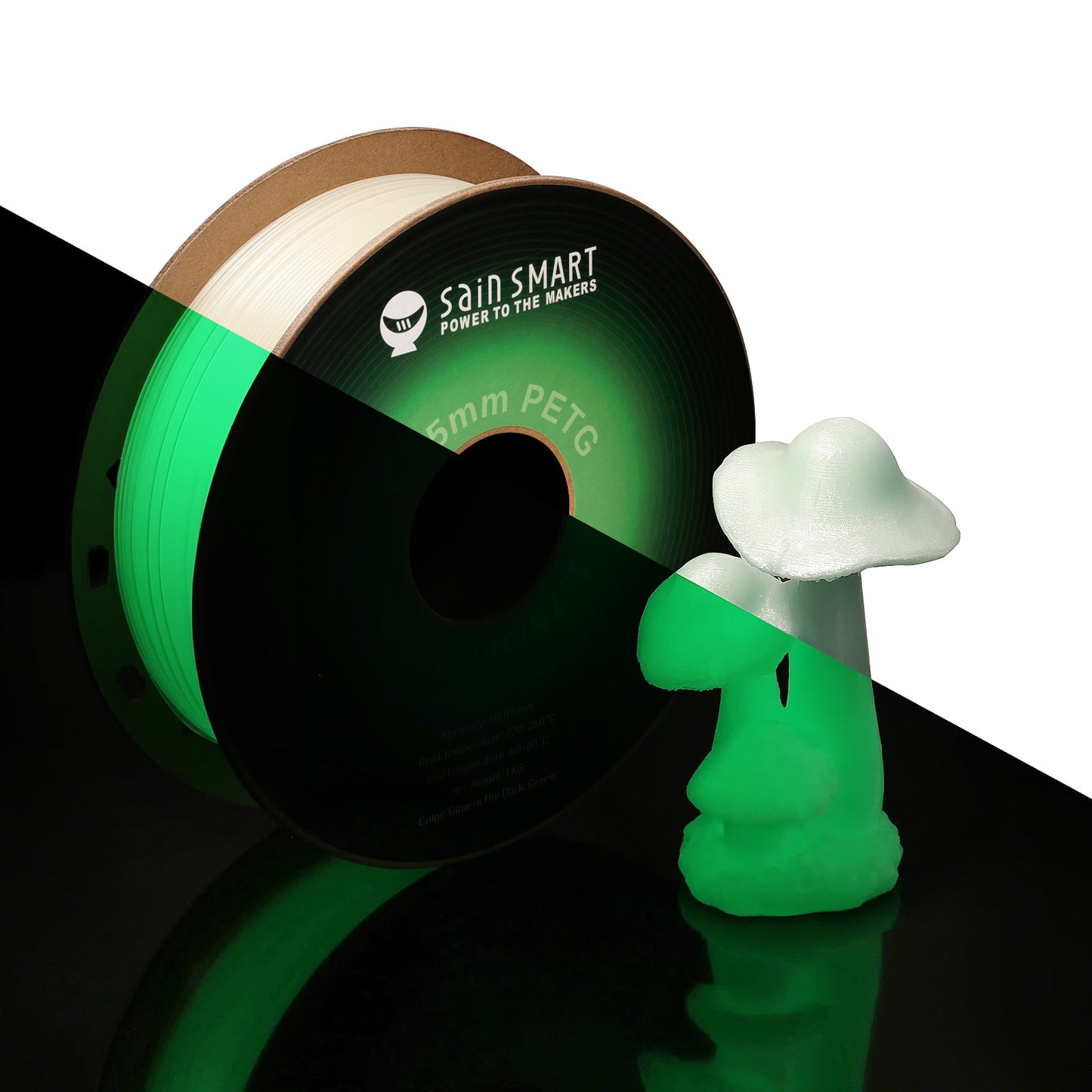 SainSmart - Glow-in-the-Dark Green PRO-3 PETG Filament 1.75mm (1kg)