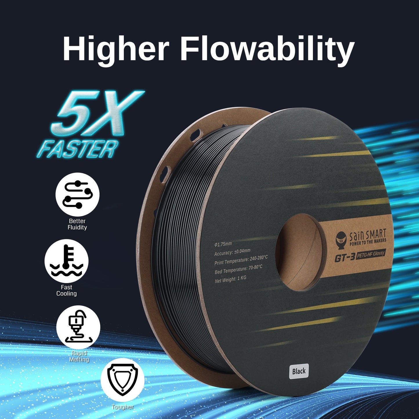 SainSmart - GT-3 High-Speed Glossy PETG Filament 1.75mm (1kg)
