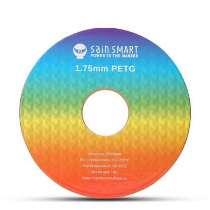 SainSmart - PRO-3 PETG Filament 1.75mm - Translucent Rainbow (1kg)