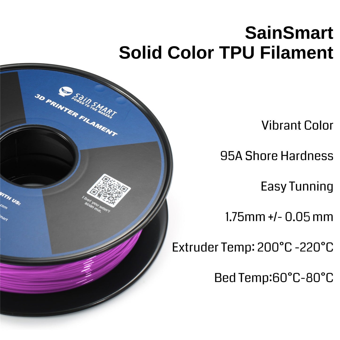 SainSmart - Cyberpunk Neon Magenta TPU Filament 1.75mm, 0.8kg