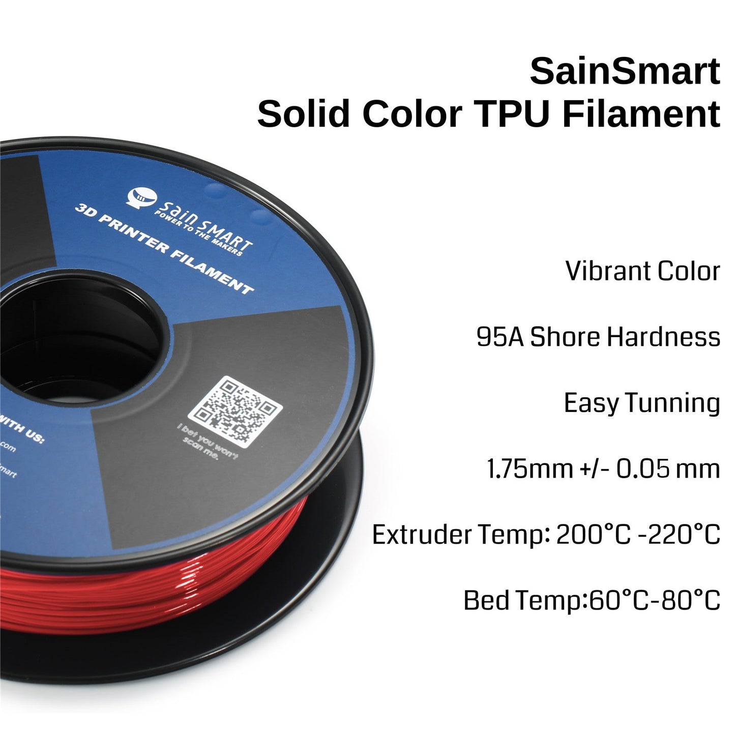 SainSmart Cyberpunk Neon Scarlet TPU Filament 1.75mm (800g)