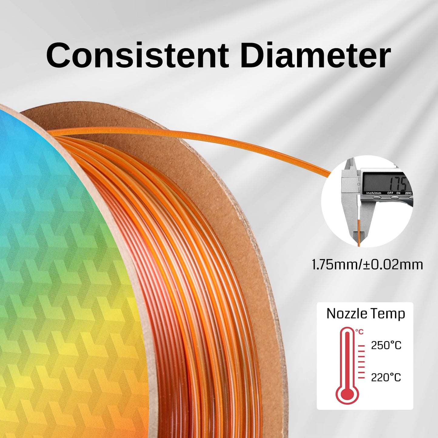 SainSmart - PRO-3 PETG Filament 1.75mm - Translucent Rainbow (1kg)