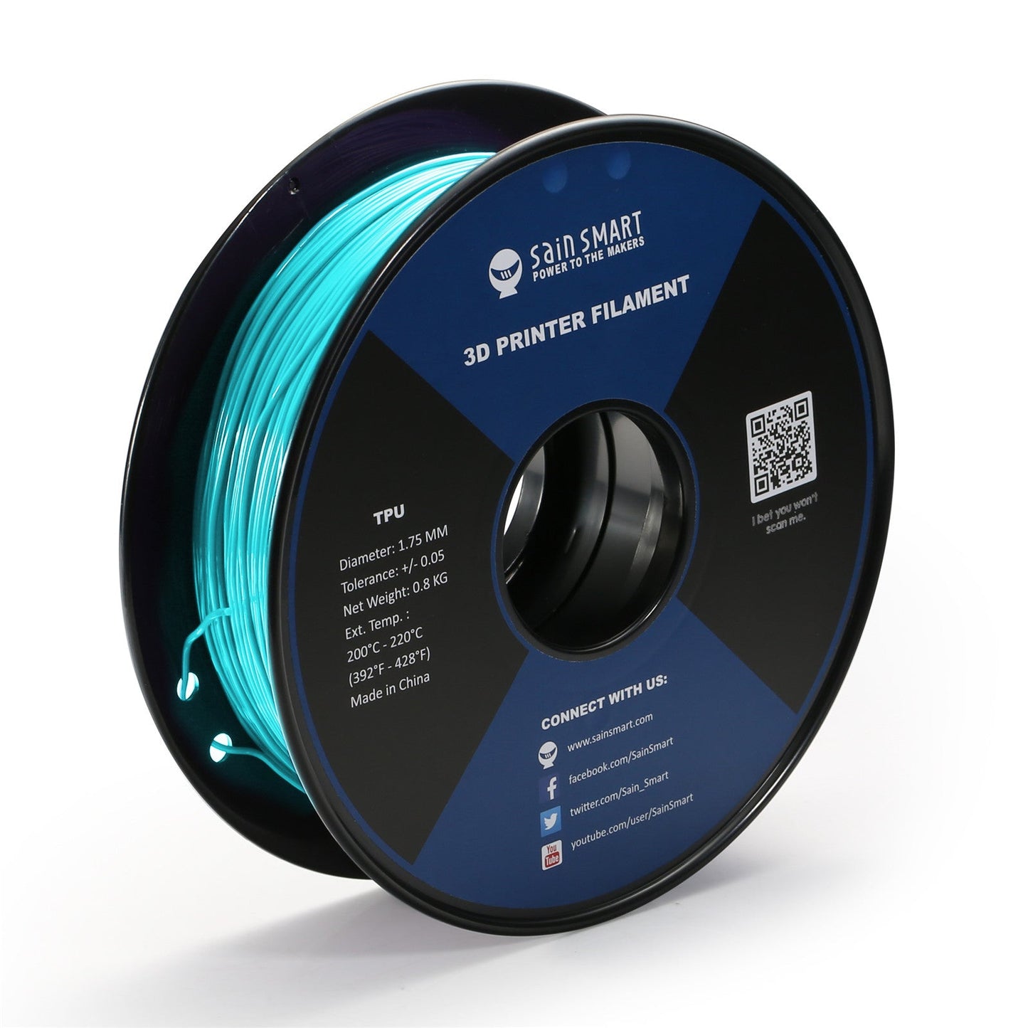 SainSmart - Cyberpunk Neon Cyan TPU Filament 1.75mm (800g)