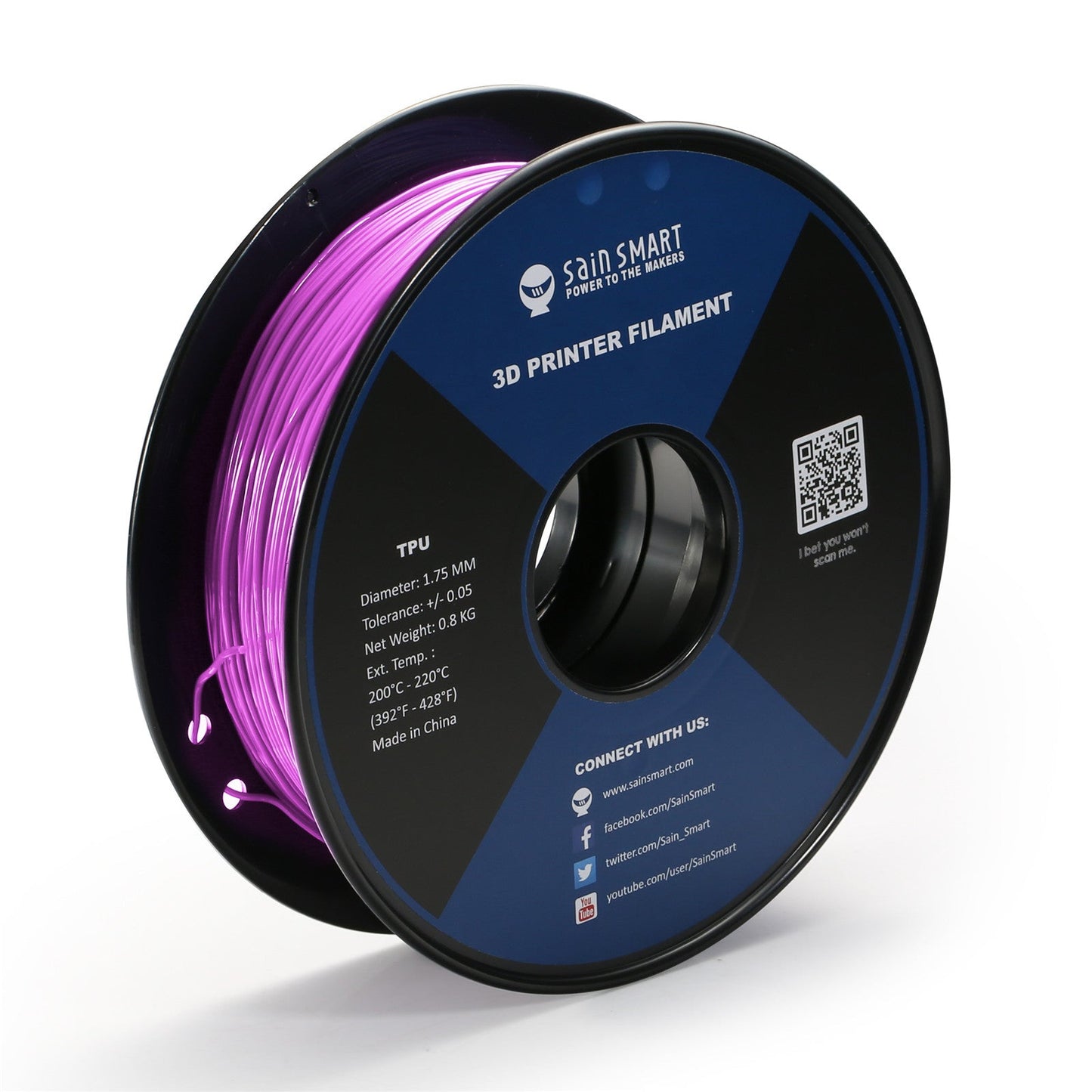 SainSmart - Cyberpunk Neon Magenta TPU Filament 1.75mm, 0.8kg