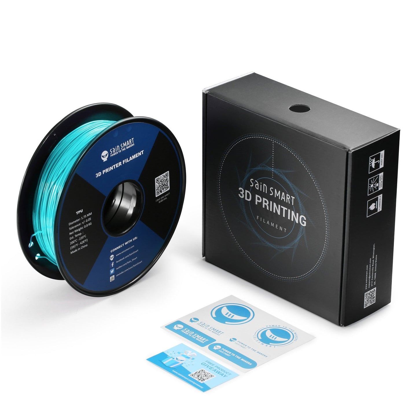 SainSmart - Cyberpunk Neon Cyan TPU Filament 1.75mm (800g)