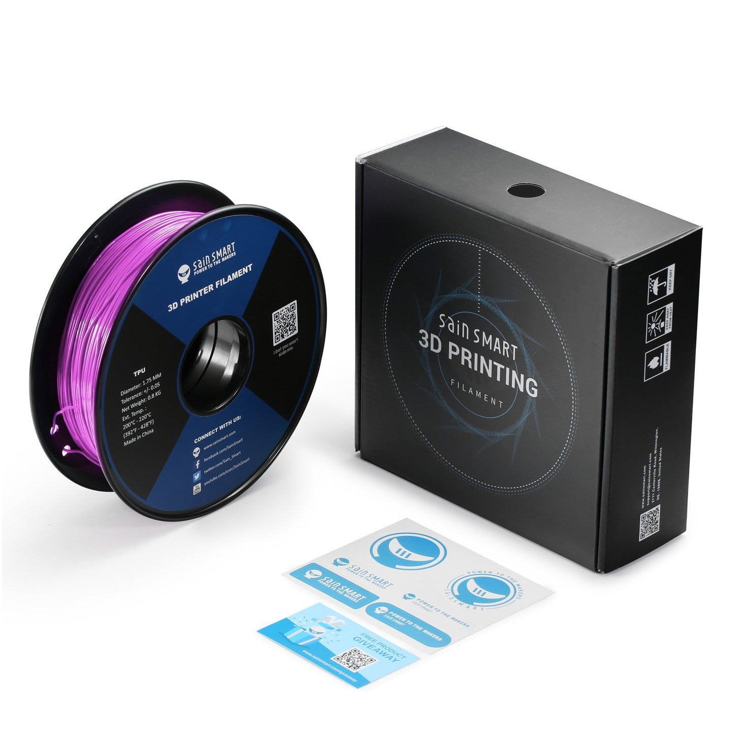 SainSmart - Cyberpunk Neon Magenta TPU Filament 1.75mm, 0.8kg
