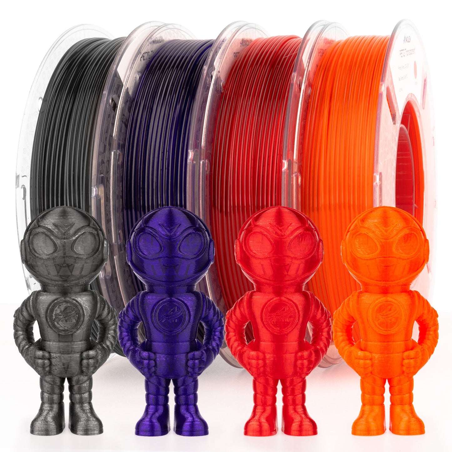 Amolen Transparent PETG Filament Variety Pack 1.75mm (4x 250g Spools)