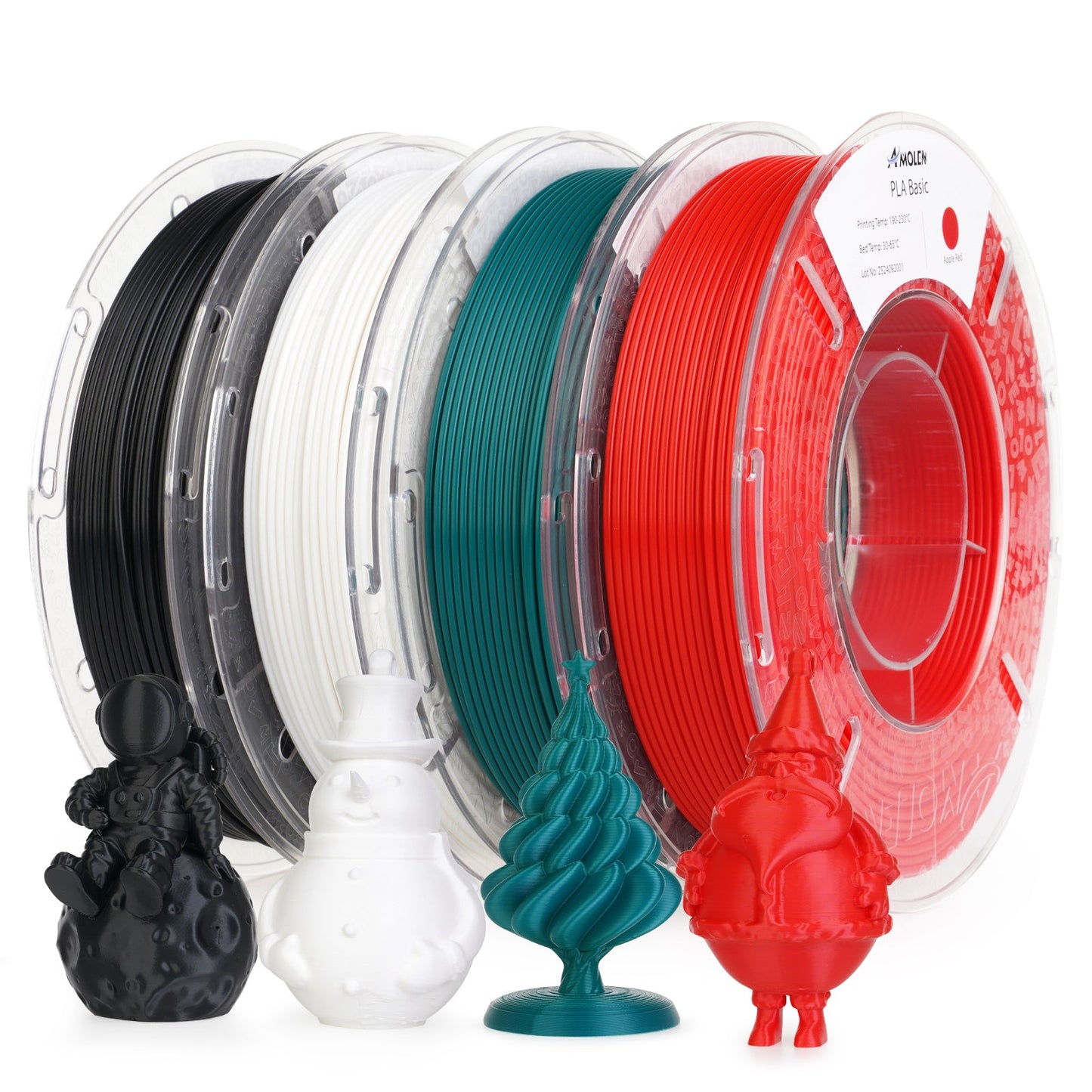 Amolen - PLA Basic 4-Color Variety Pack - 1.75mm (4x250g / 1kg Total)