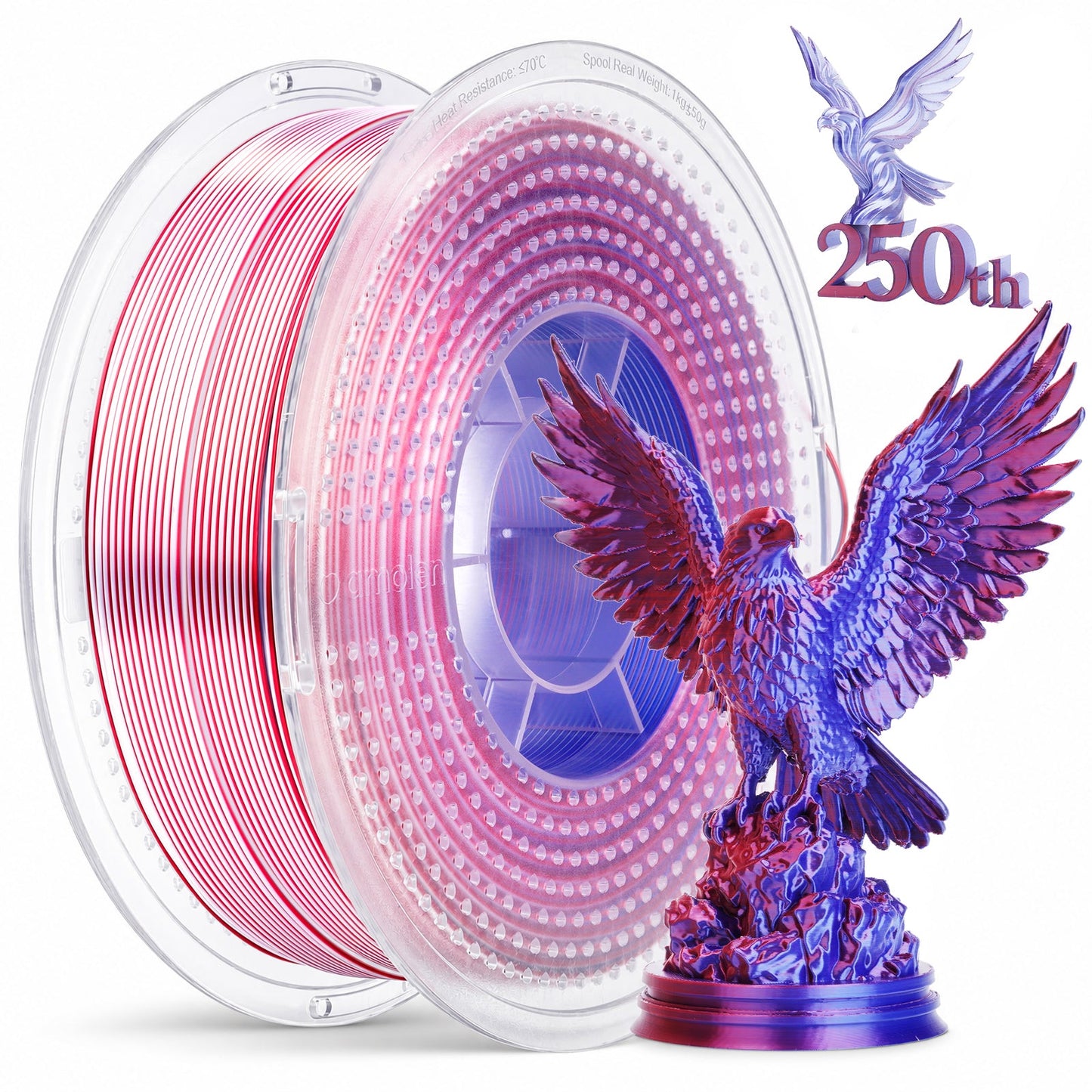 Amolen - Silk Triple Color PLA Filament 1.75mm - 1kg / 2.2lbs