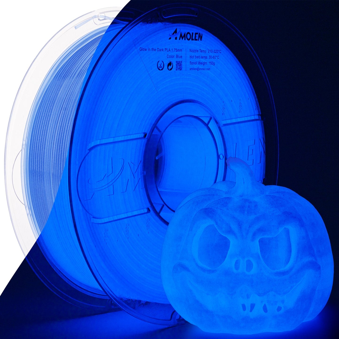 Amolen - Glow-in-the-Dark PLA Filament 1.75mm (1kg / 2.2lbs)