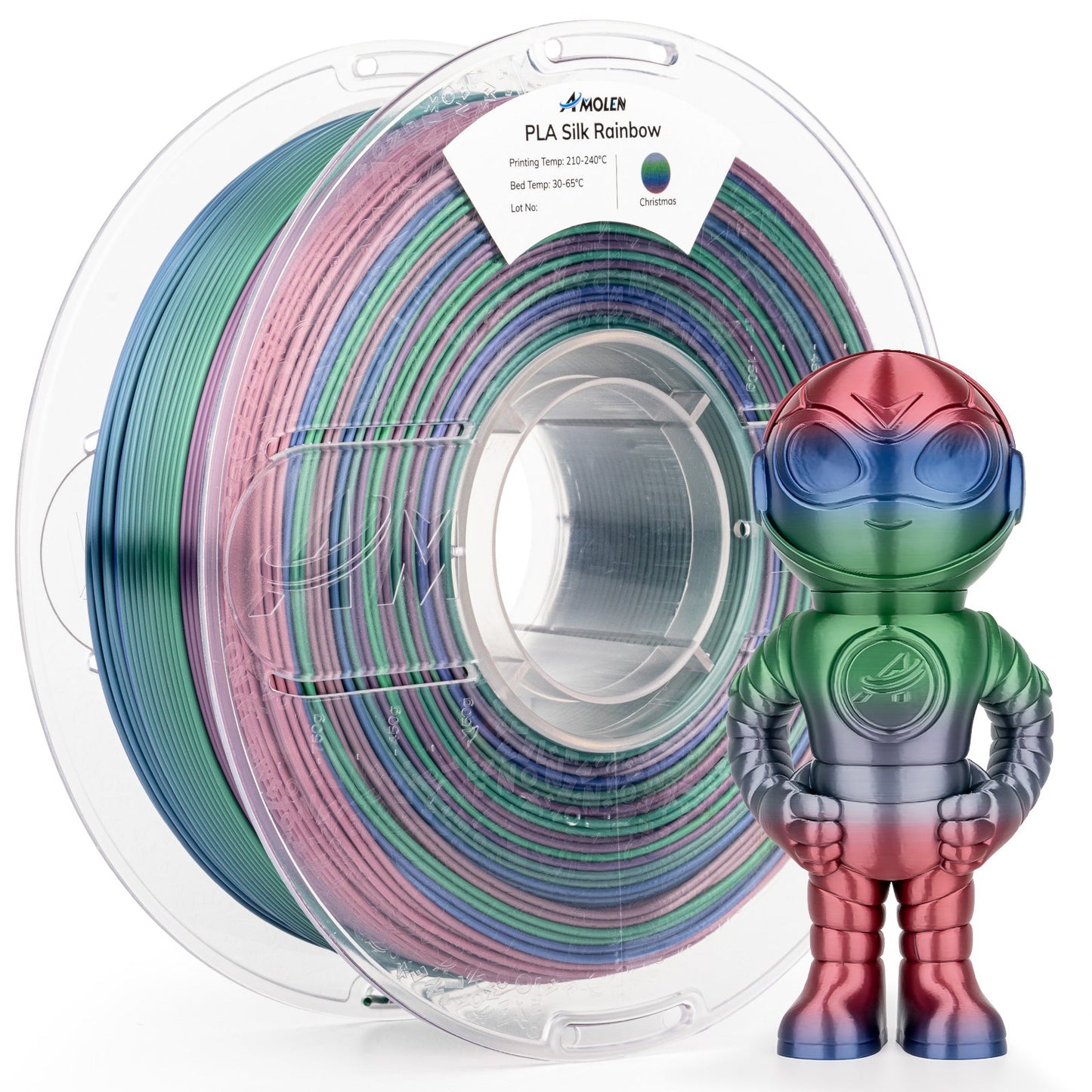 Amolen - Silk Rainbow PLA Filament 1.75mm (1kg / 2.2lbs)