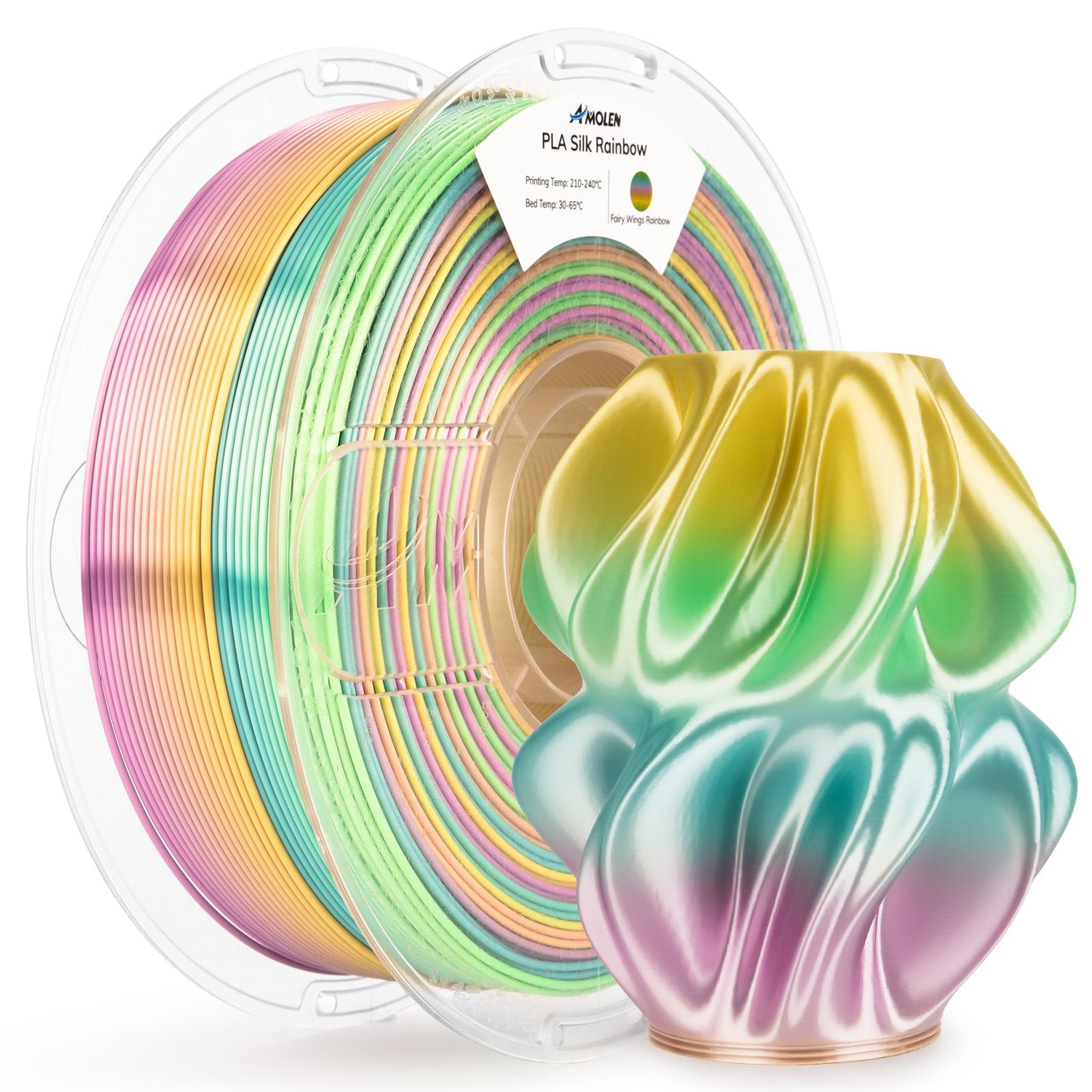 Amolen - Silk Rainbow PLA Filament 1.75mm (1kg / 2.2lbs)