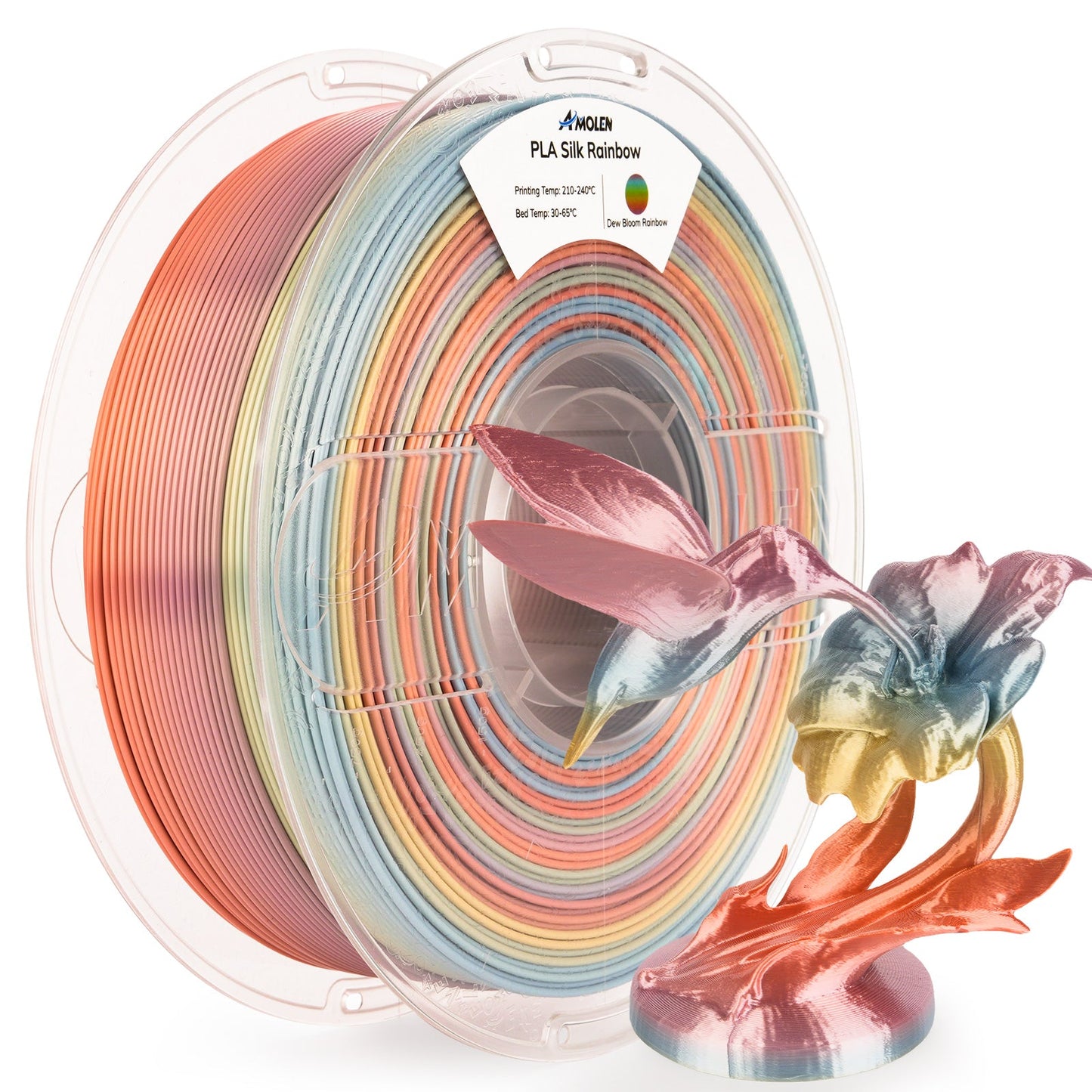 Amolen - Silk Rainbow PLA Filament 1.75mm (1kg / 2.2lbs)