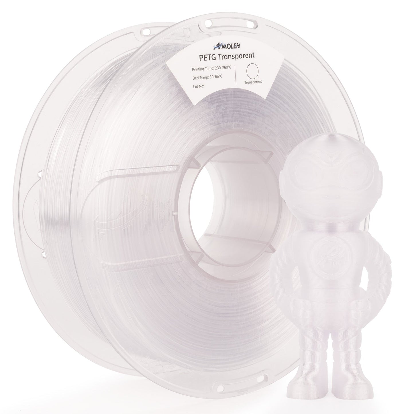 Amolen - PETG Transparent Filament 1.75mm - 1kg / 2.2lbs