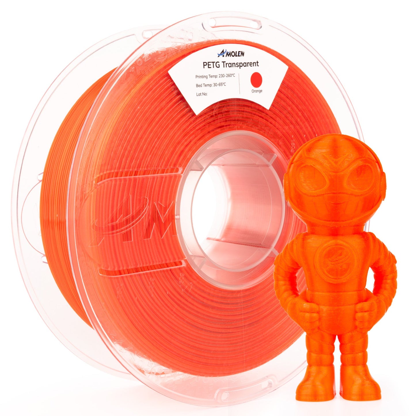 Amolen - PETG Transparent Filament 1.75mm - 1kg / 2.2lbs