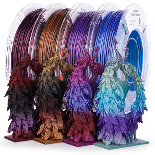 Amolen - Shiny Gradient Silk PLA Filament Variety Pack 1.75mm (4x 200g Spools)