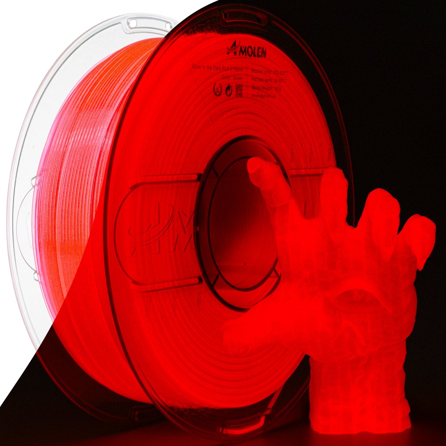 Amolen - Glow-in-the-Dark PLA Filament 1.75mm (1kg / 2.2lbs)