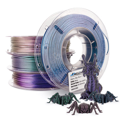 Amolen - Galaxy Sparkle & Shiny PLA Filament Variety Pack 1.75mm (4x 200g Spools)