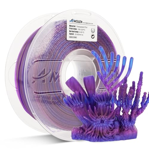 Amolen - Crystal-Transparent Gradient PLA Filament 1.75mm - 1kg / 2.2lbs