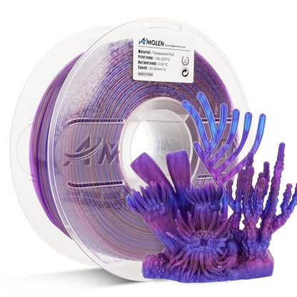 Amolen - Crystal-Transparent Gradient PLA Filament 1.75mm - 1kg / 2.2lbs