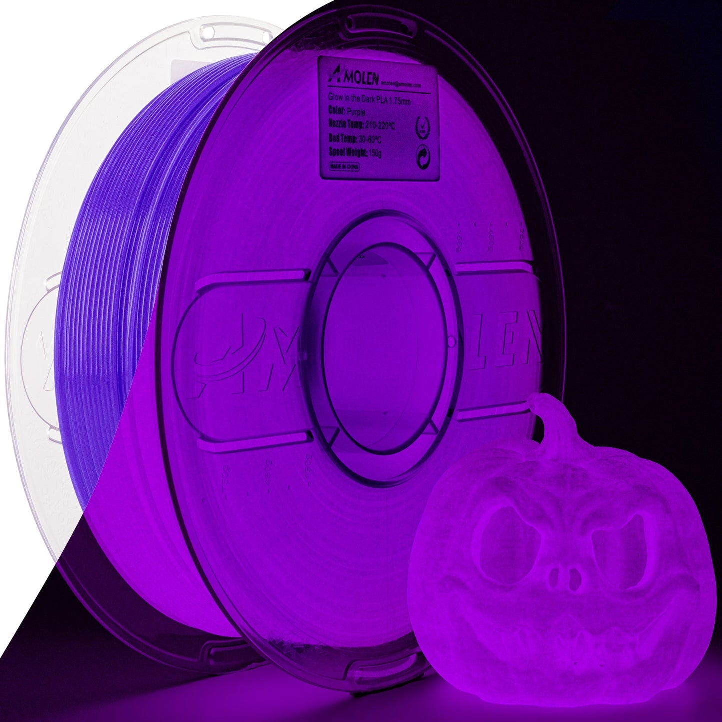Amolen - Glow-in-the-Dark PLA Filament 1.75mm (1kg / 2.2lbs)