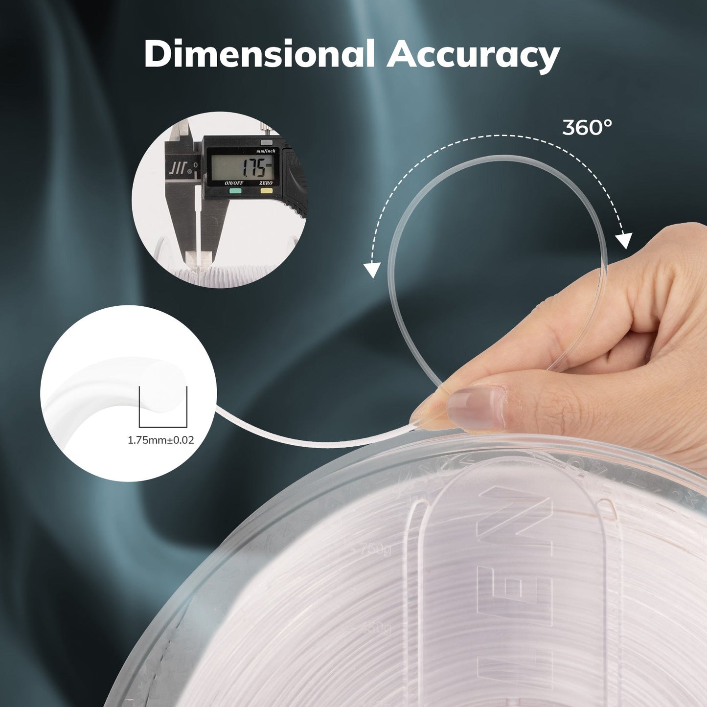 Amolen - PETG Transparent Filament 1.75mm - 1kg / 2.2lbs