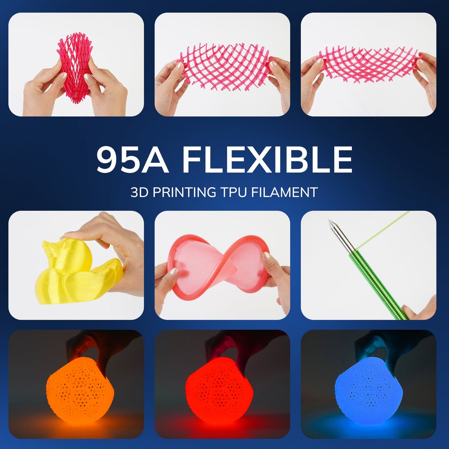 Amolen - Glow-in-the-Dark TPU Filament 1.75mm (95A) - 1kg / 2.2lbs