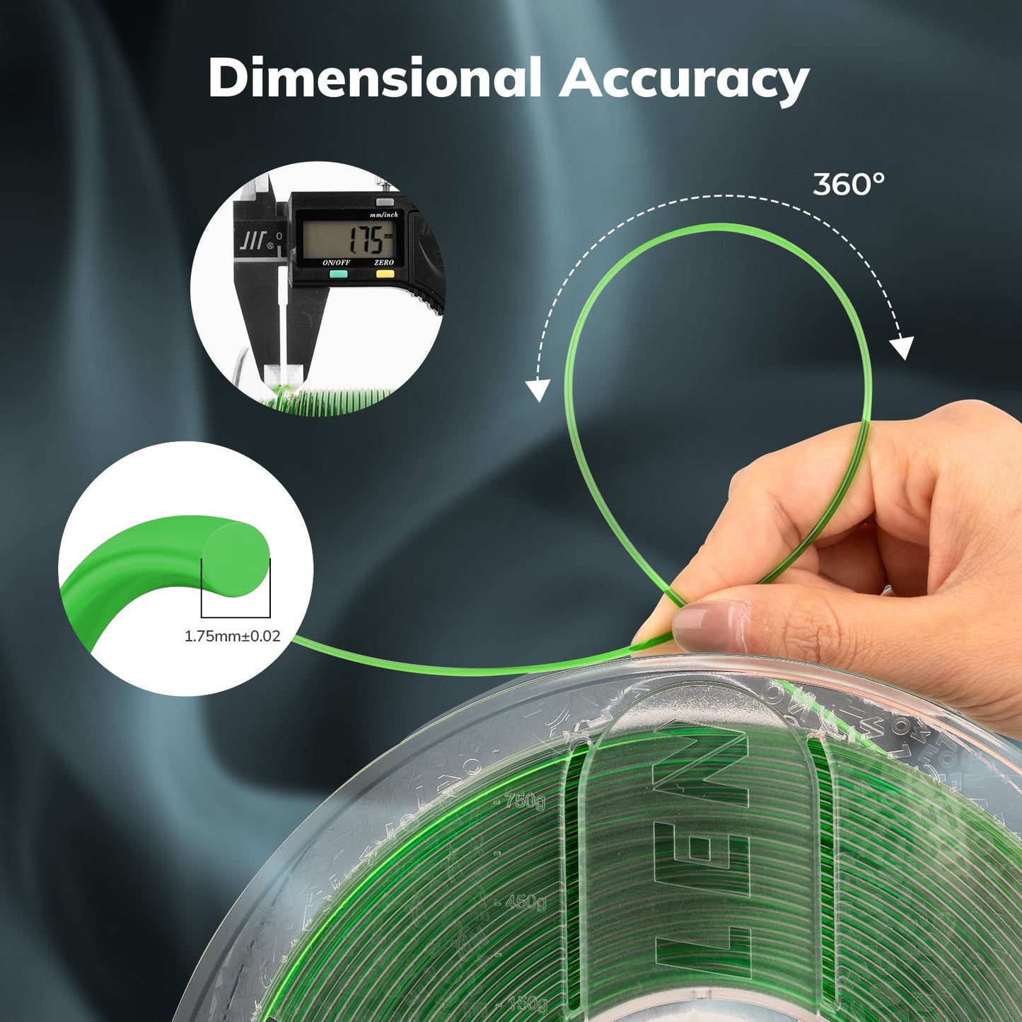 Amolen - PETG Transparent Filament 1.75mm - 1kg / 2.2lbs