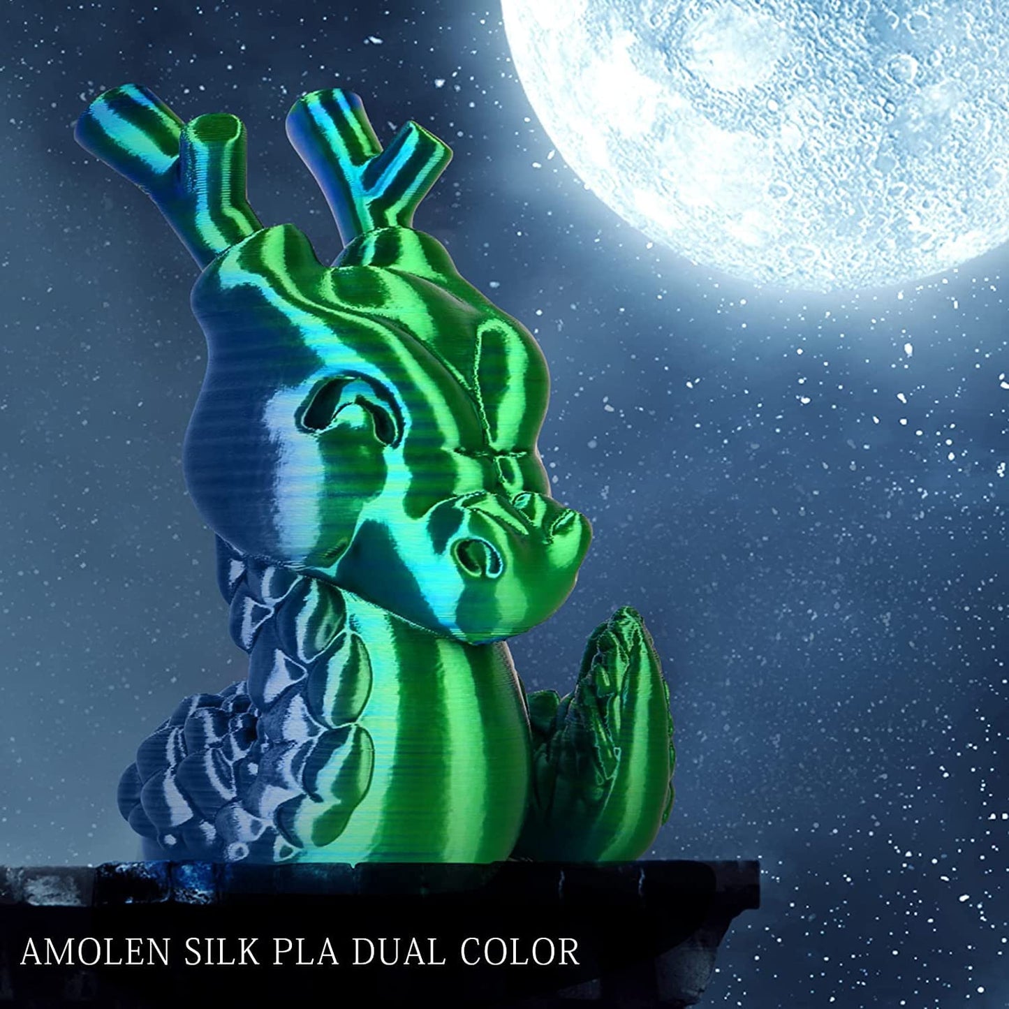 Amolen - Dual Color Silk PLA Filament Variety Pack 1.75mm (4x 200g Spools)