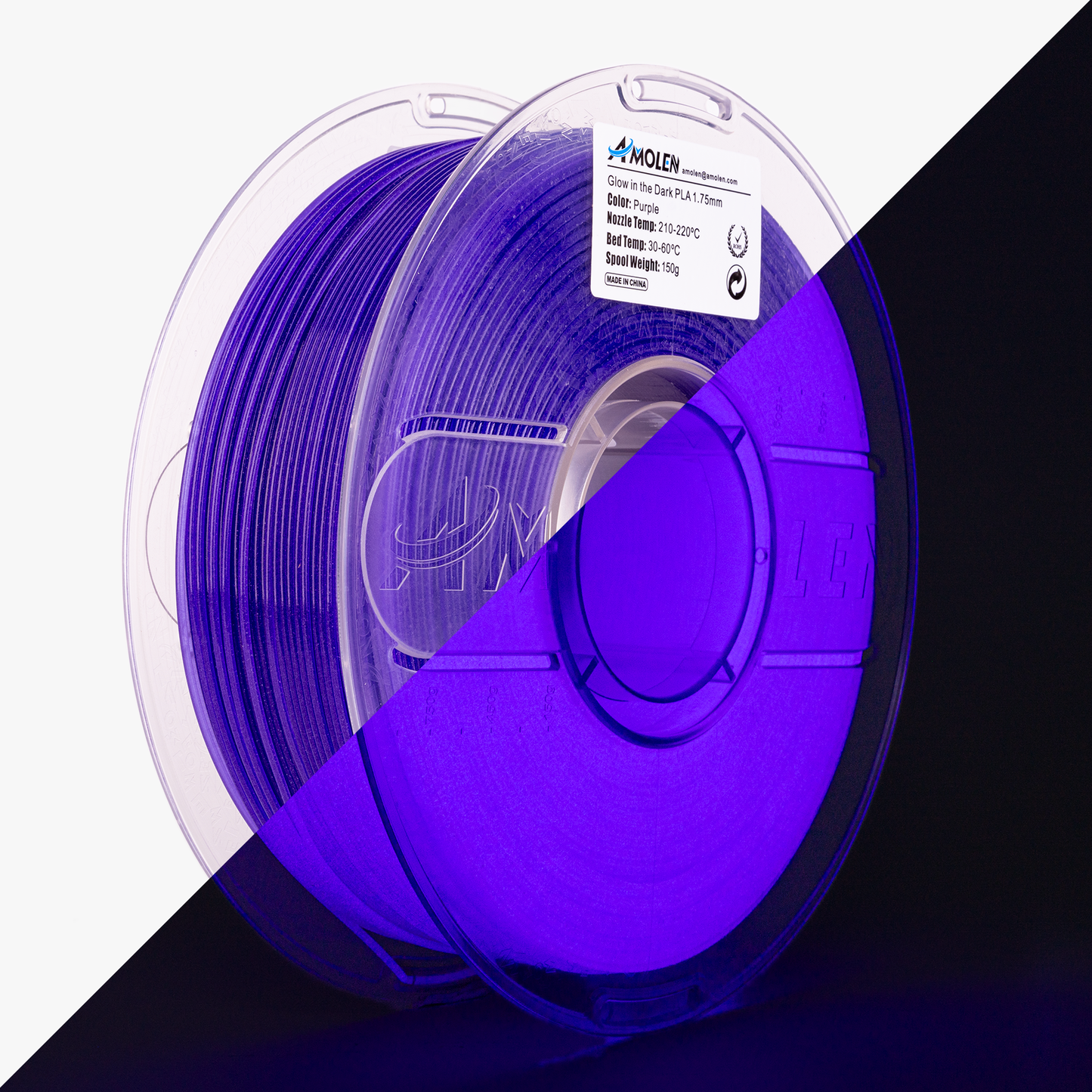 Amolen - Glow-in-the-Dark PLA Filament 1.75mm (1kg / 2.2lbs)