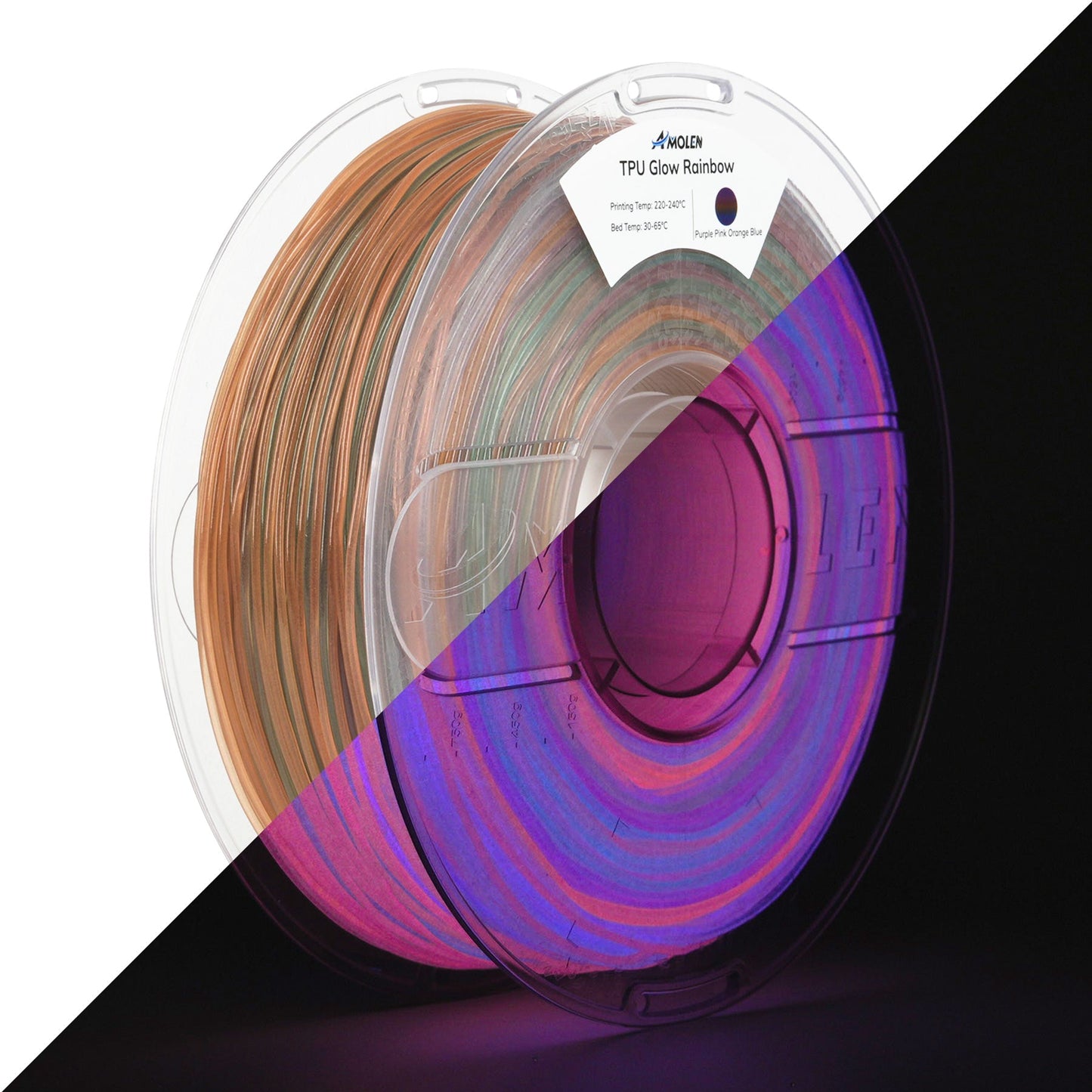 Amolen - Glow-in-the-Dark TPU Filament 1.75mm (95A) - 1kg / 2.2lbs