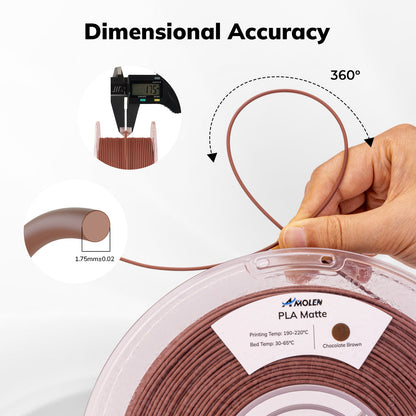 Amolen - Matte Basic PLA Filament 1.75mm - 1kg / 2.2lbs