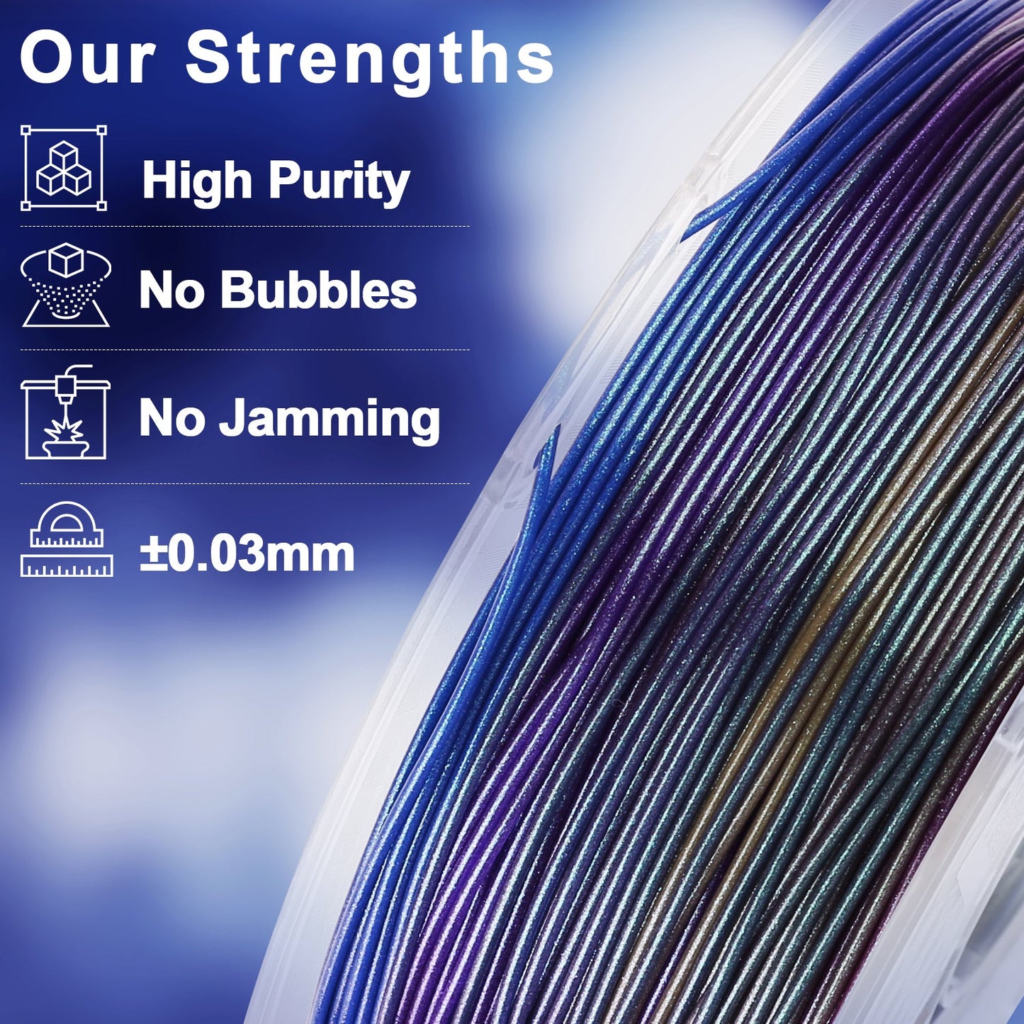Amolen - PLA Galaxy Sparkle & Shiny Filament 1.75mm - 1kg / 2.2lbs