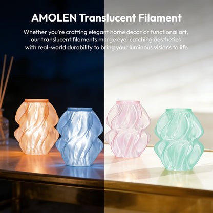 Amolen - Crystal-Transparent Gradient PLA Filament Variety Pack - 1.75mm (4x200g)