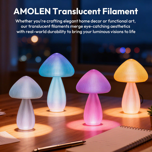 Amolen - Crystal-Transparent Gradient PLA Filament Variety Pack - 1.75mm (4x200g)