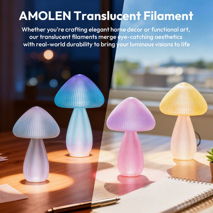 Amolen - Crystal-Transparent Gradient PLA Filament Variety Pack - 1.75mm (4x200g)