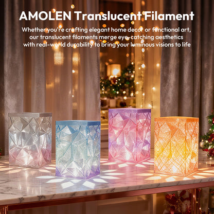 Amolen - Crystal-Transparent Gradient PLA Filament Variety Pack - 1.75mm (4x200g)