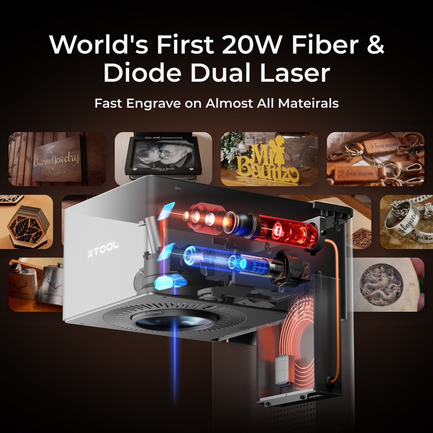 xTool - F1 Ultra 20W Fiber & Diode Dual Laser Engraver