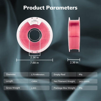 Amolen - PETG Transparent Filament 1.75mm - 1kg / 2.2lbs