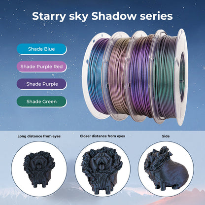 Amolen - Galaxy Sparkle & Shiny PLA Filament Variety Pack 1.75mm (4x 200g Spools)