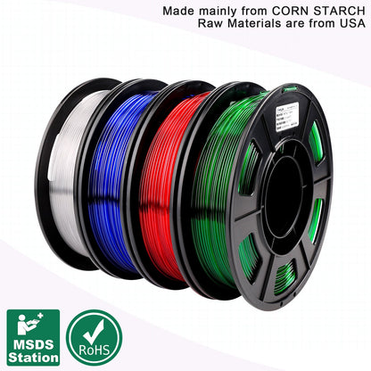 Amolen Transparent PETG Filament Variety Pack 1.75mm (4x 250g Spools)