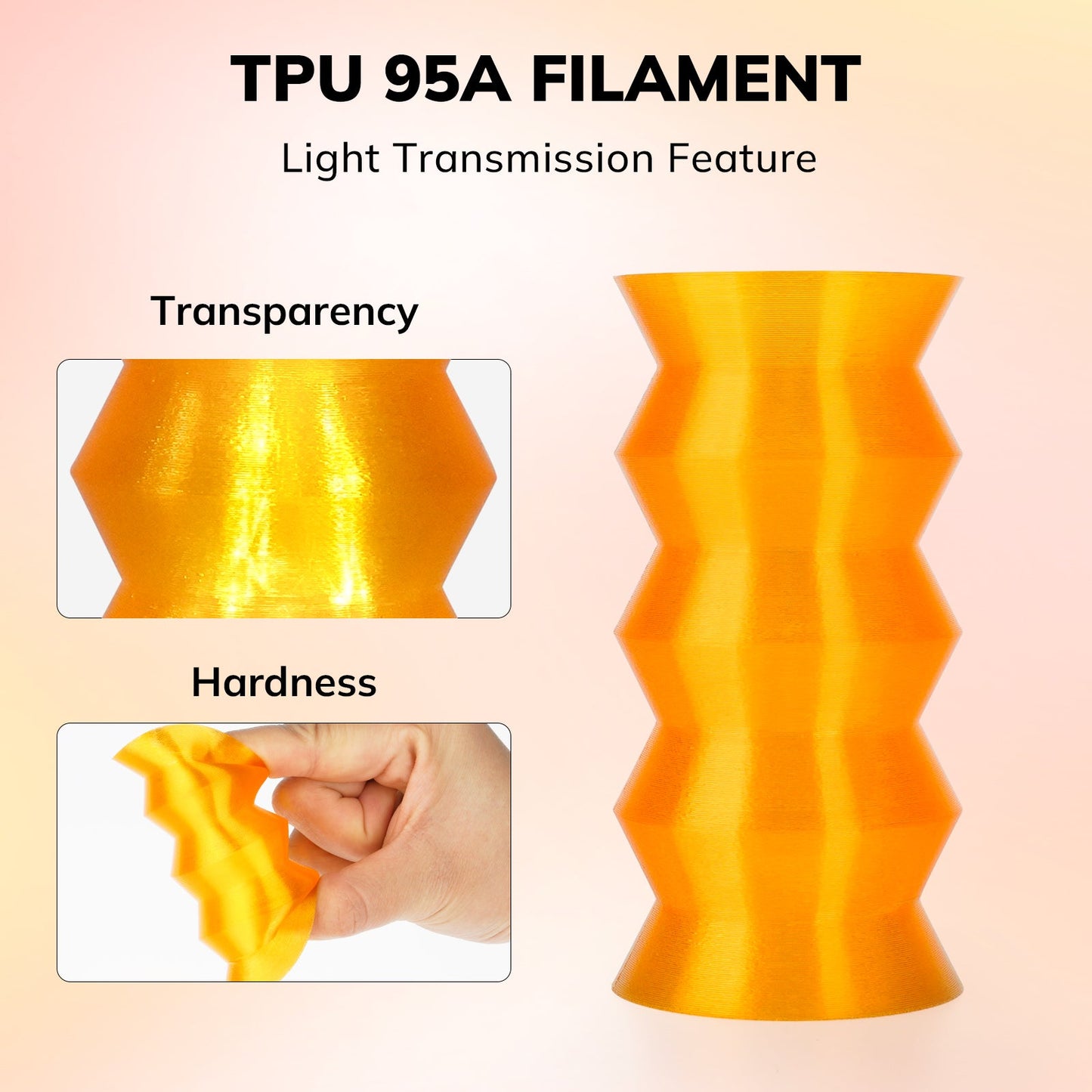 Amolen - Transparent TPU Filament 1.75mm (95A) - 1kg / 2.2lbs