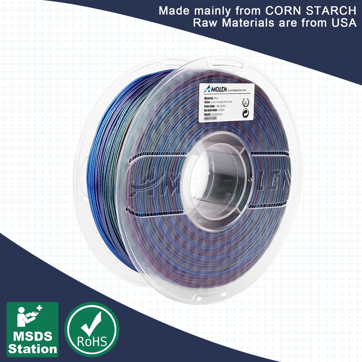 Amolen - PLA Galaxy Sparkle & Shiny Filament 1.75mm - 1kg / 2.2lbs