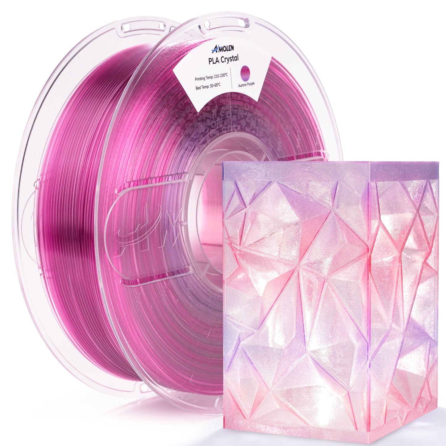 Amolen - Crystal-Transparent Gradient PLA Filament 1.75mm - 1kg / 2.2lbs