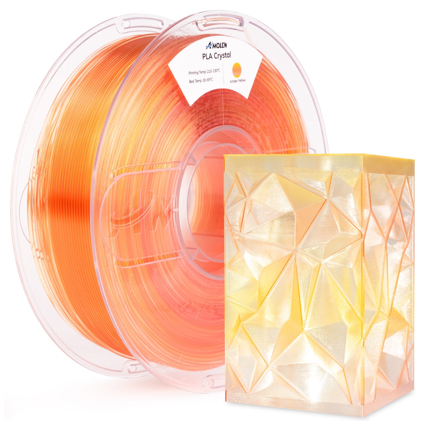Amolen - Crystal-Transparent Gradient PLA Filament 1.75mm - 1kg / 2.2lbs