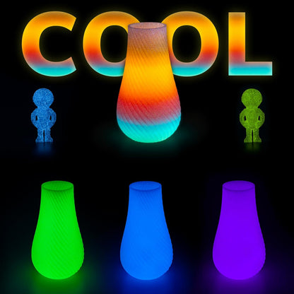 Amolen - Glow-in-the-Dark PLA Filament Variety Pack 1.75mm (4x 200g Spools)