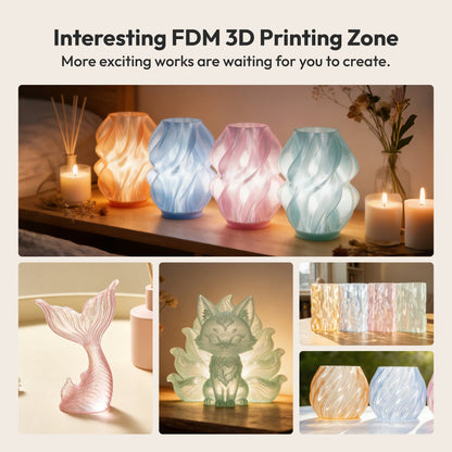Amolen - Crystal-Transparent Gradient PLA Filament Variety Pack - 1.75mm (4x200g)