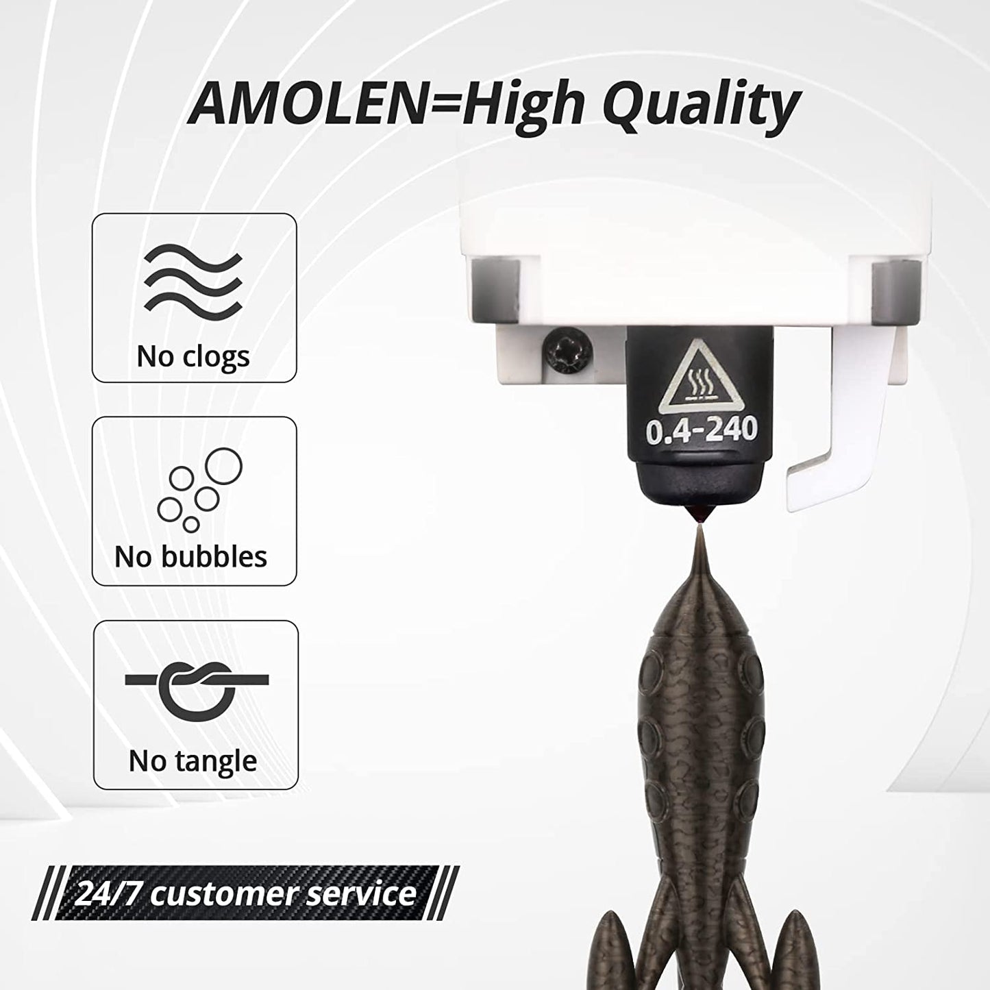 Amolen - Glow-in-the-Dark PLA Filament Variety Pack 1.75mm (4x 200g Spools)